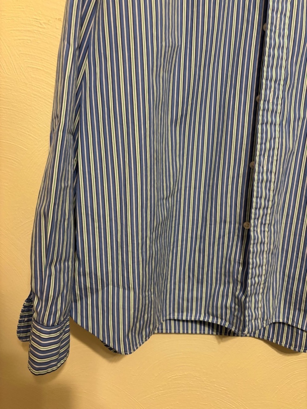 Ralph Lauren Custom Fit Blue Striped Button Down Shirt XL - Picture 7 of 8